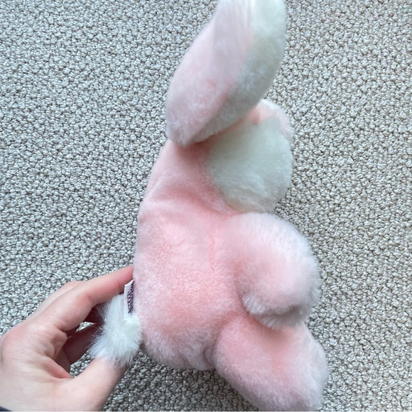 GUND Plush Bunny Rabbit Cheeks Pink White Heather Vintage 1982 Stuffed Animal - Picture 5 of 8